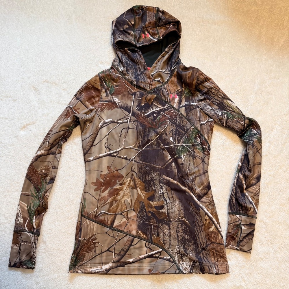 Under Armour ColdGear Infrared Realtree Camo Hunting Hoodie Medium scent control